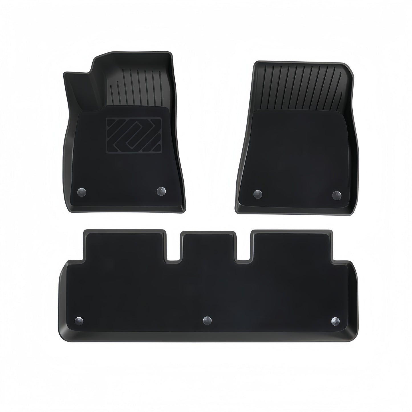 Custom fit all weather TPE floor mats for Tesla Model 3 2021–2026 with full coverage interior protection