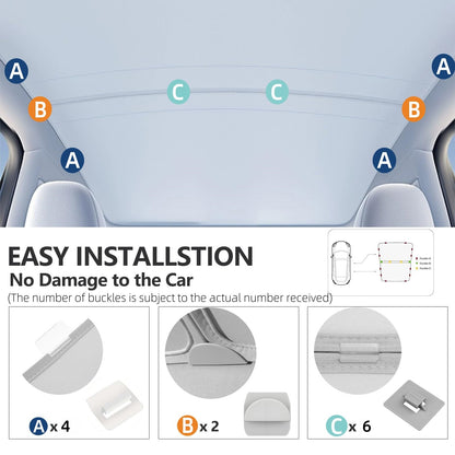 Car Roof Sunshade Compatible with 2021–2023 Model 3 | Heat-Blocking Nano Coated Glass Roof Shade