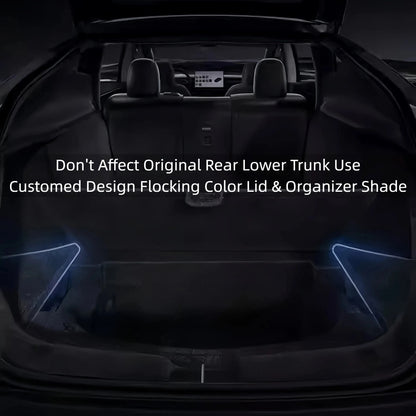 Rear Trunk Side Storage Box with Lid – Custom Fit for 2025 Model Y Juniper (5-Seater)
