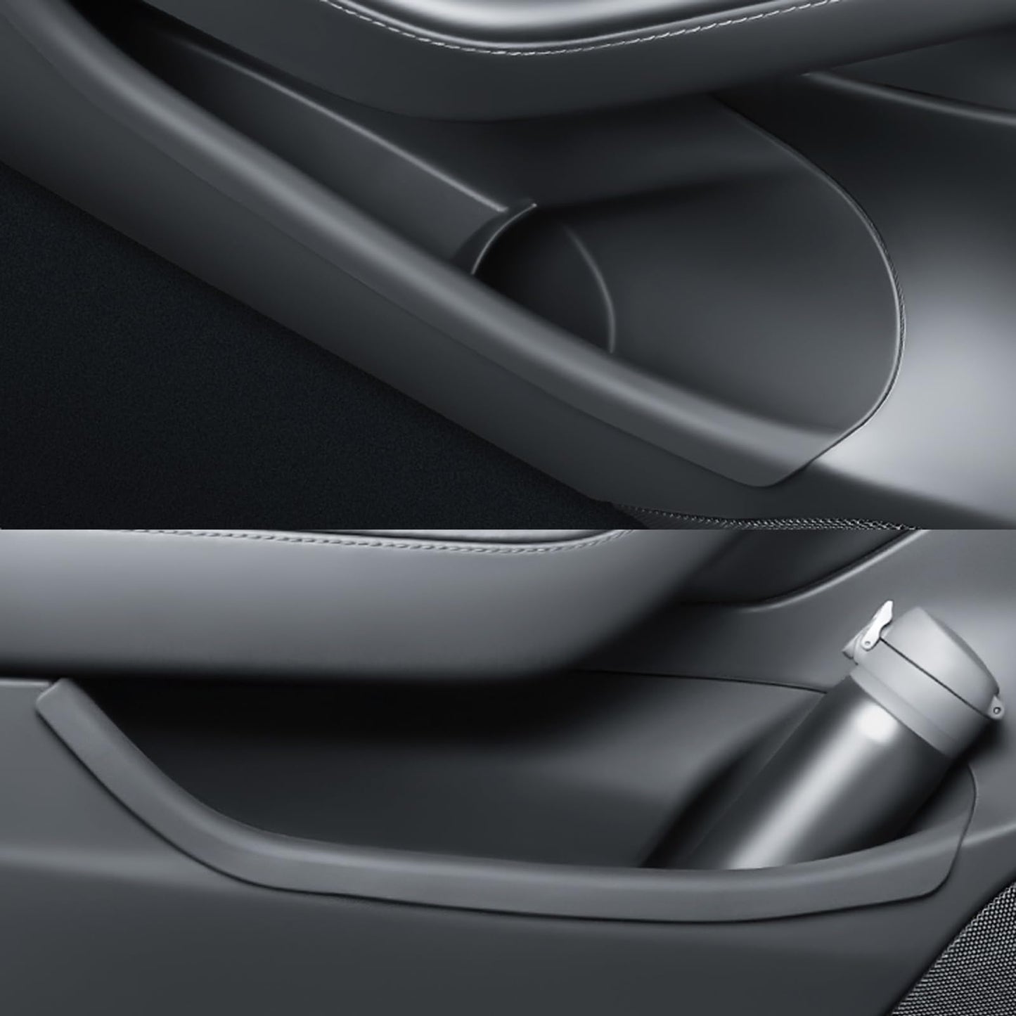 Anti-slip secure-fit door trim storage box ensuring items stay stable even during bumpy road conditions