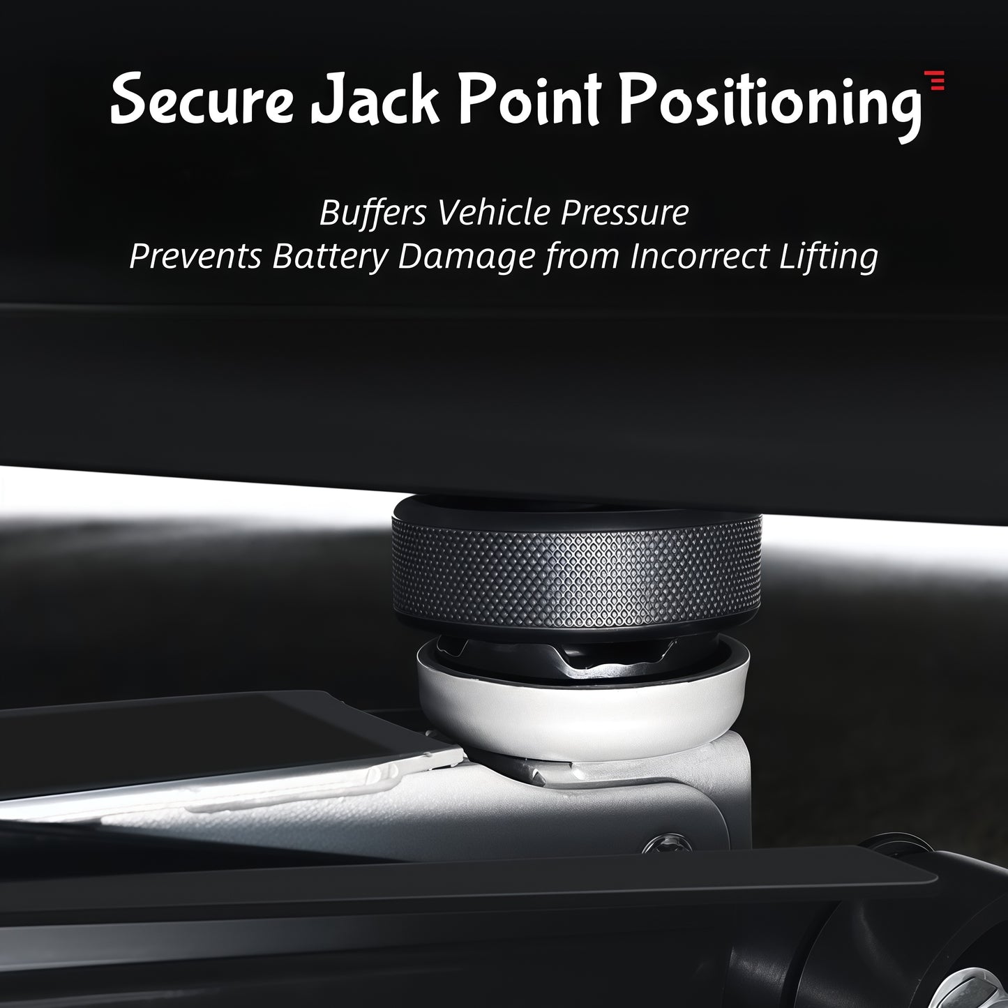 Tesla jack pads help protect battery pack and chassis structure from scratches or deformation during vehicle lifting