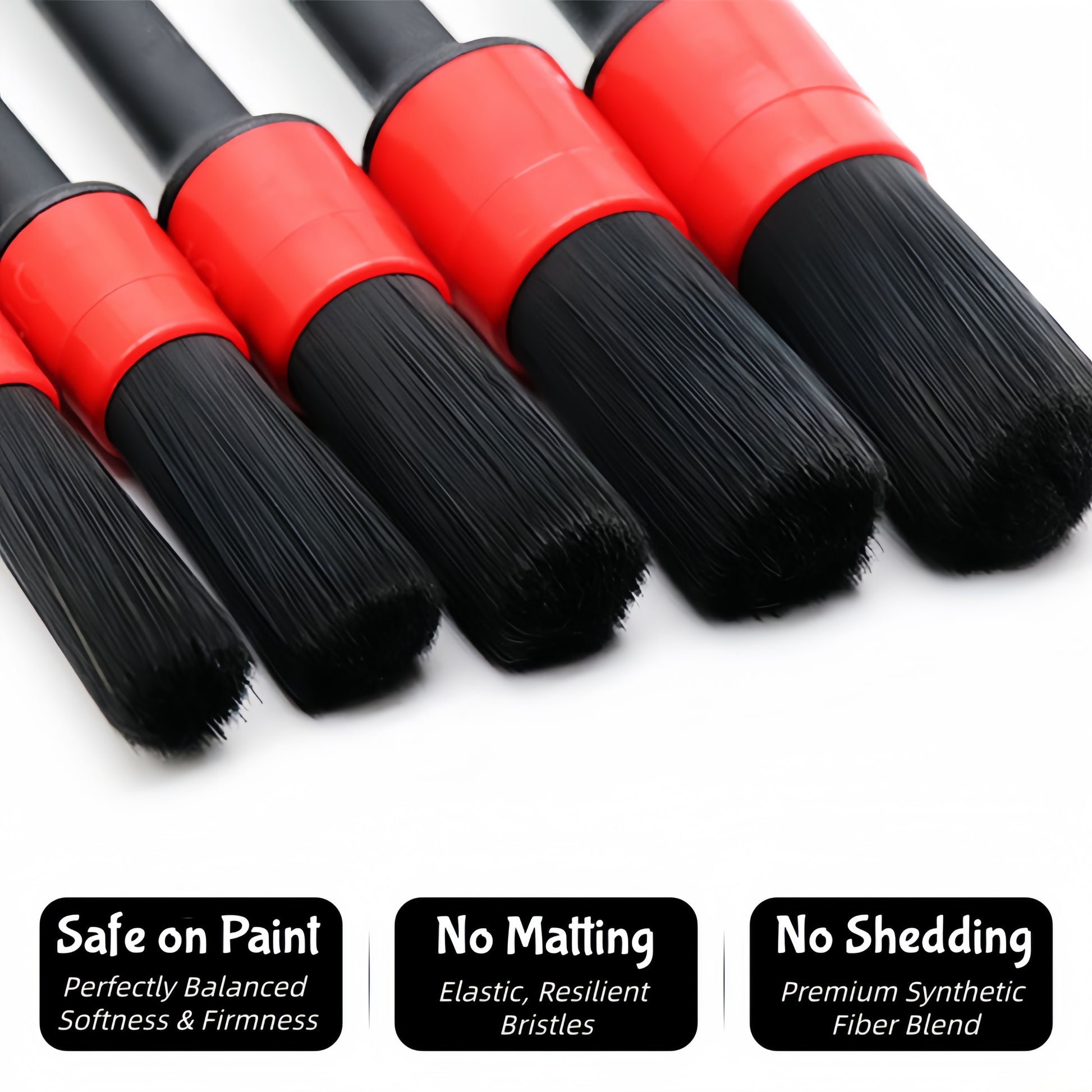 Car detailing brush designed for cleaning tight spaces, emblems, and small crevices with precision without scratching surfaces