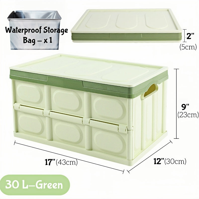 Car storage organizer box ideal for holding groceries, tools, and accessories while preventing clutter in the trunk