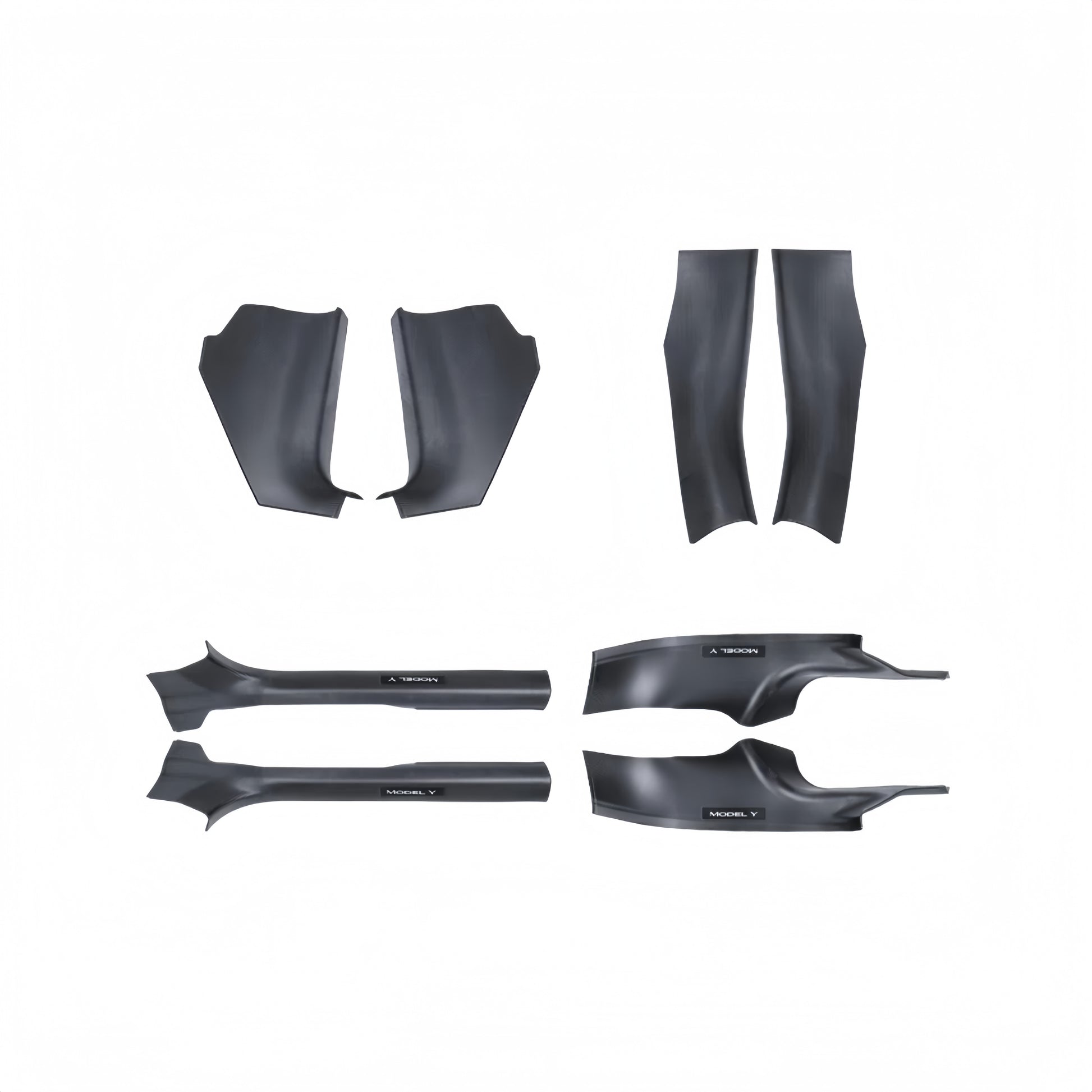 Carbon fiber door sill protector custom-fit for 2025+ Tesla Model Y Juniper 5-seater, preventing scratches and interior wear