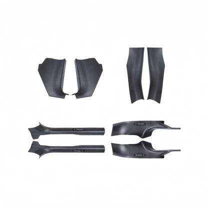Carbon fiber door sill protector custom-fit for 2025+ Tesla Model Y Juniper 5-seater, preventing scratches and interior wear