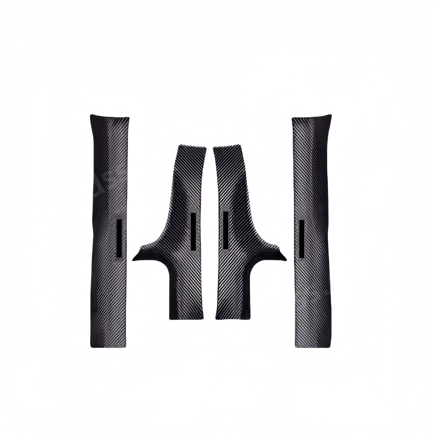 Carbon fiber door sill protector set designed for 2024–2025 Tesla Model 3 Highland, offering durable interior protection