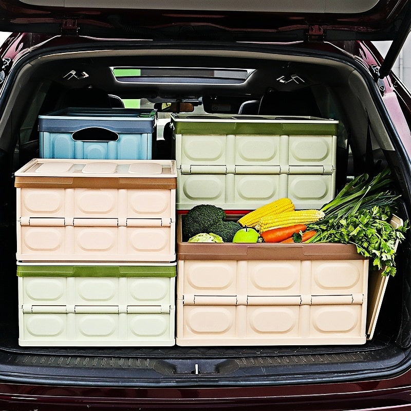 Collapsible car storage organizer designed to save trunk space while keeping items neatly arranged and easy to access
