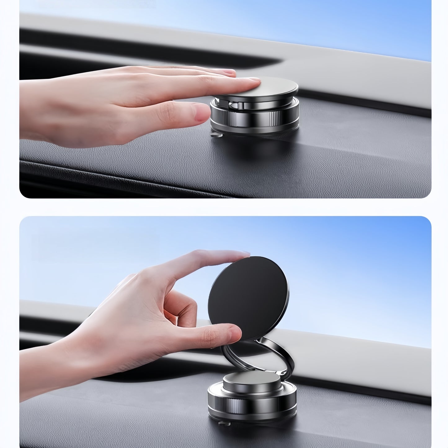 Secure phone holder for EV cars, works on dashboard, windshield, or side panels with no damage