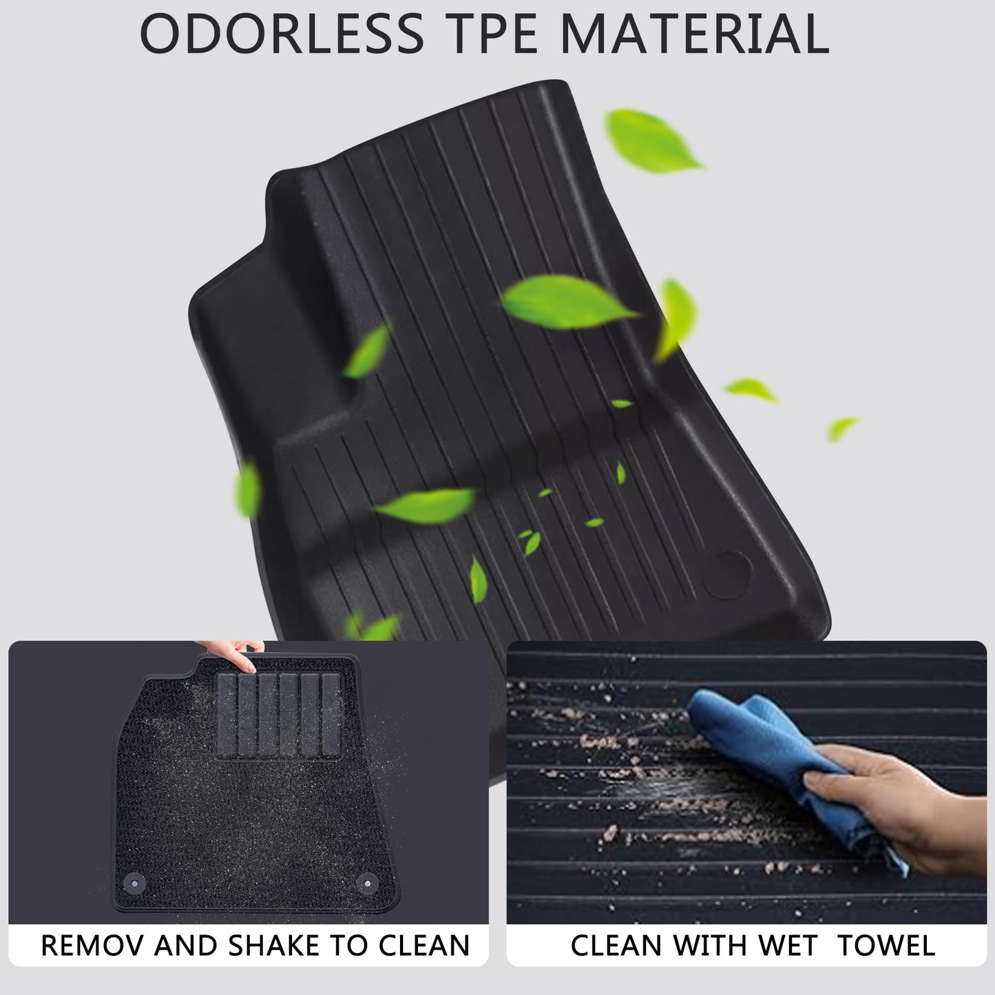 Dual-layer removable floor mat system for Tesla Model 3 Highland offering flexible protection in all conditions