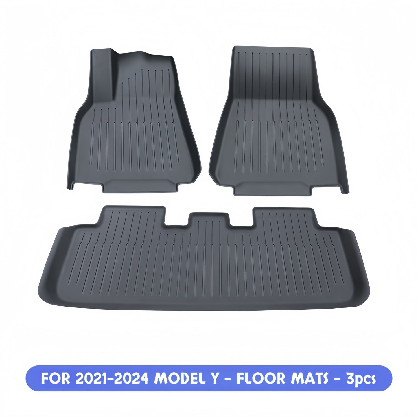 Easy-to-clean flexible TPE floor mats for Tesla Model Y interior, built for daily driving and all seasons