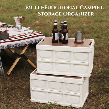Foldable car trunk storage organizer collapsible box for car organization and outdoor camping storage