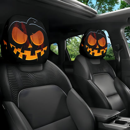 2PCS Funny Big-Eyed Cartoon Car Seat Headrest Covers – Universal Fit, Holiday Fun!
