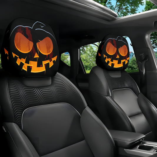 2PCS Funny Big-Eyed Cartoon Car Seat Headrest Covers – Universal Fit, Holiday Fun!