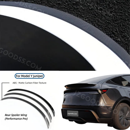 High-strength ABS rear spoiler designed for the 2025 Tesla Model Y, boosting aerodynamics and improving cornering stability