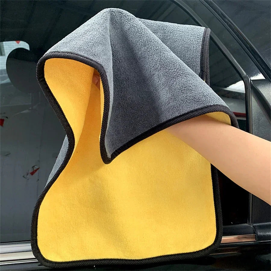 Lint free microfiber car drying towel provides soft touch drying with no streaks or residue left behind