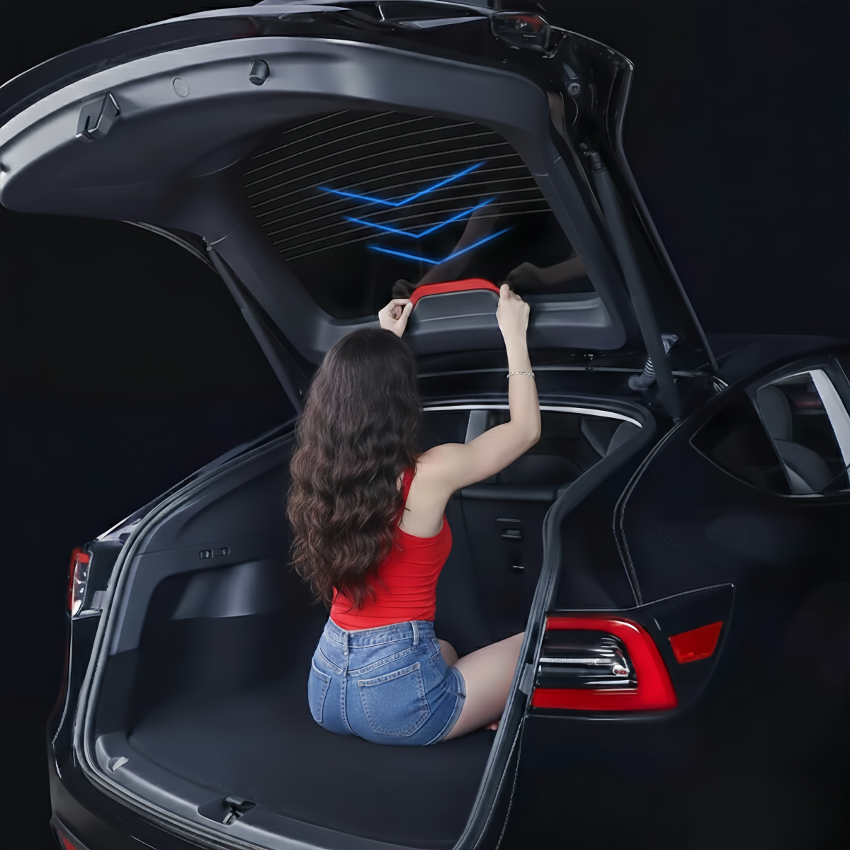 High mount brake light decal designed for Model 3, slot-in insert style to enhance rear visibility and safety