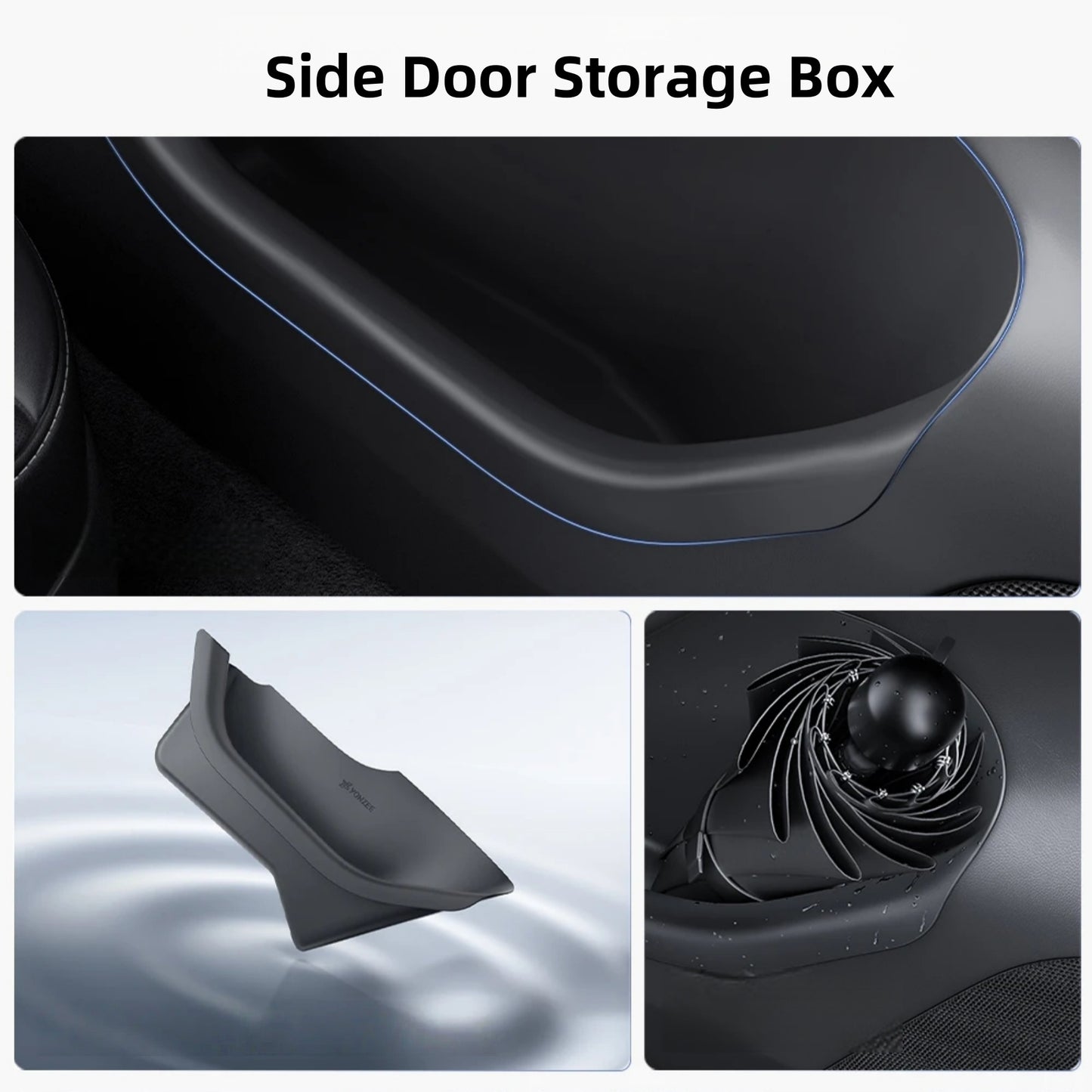All-weather storage inserts for Model 3 Highland providing everyday practicality and cabin protection from debris and spills