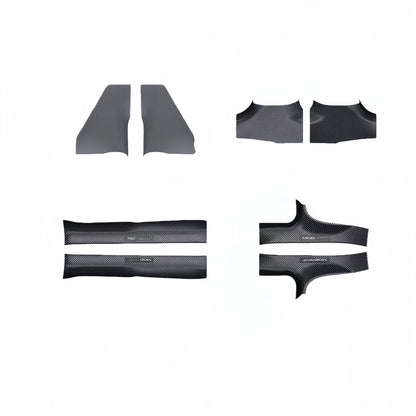 Carbon fiber style door sill protector designed for 2024-2025 Model 3 Highland to prevent scratches and wear