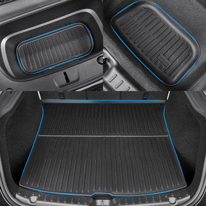 Lower compartment cargo liner for Tesla Model Y 2025, made from waterproof TPO material with anti-slip and easy-clean design