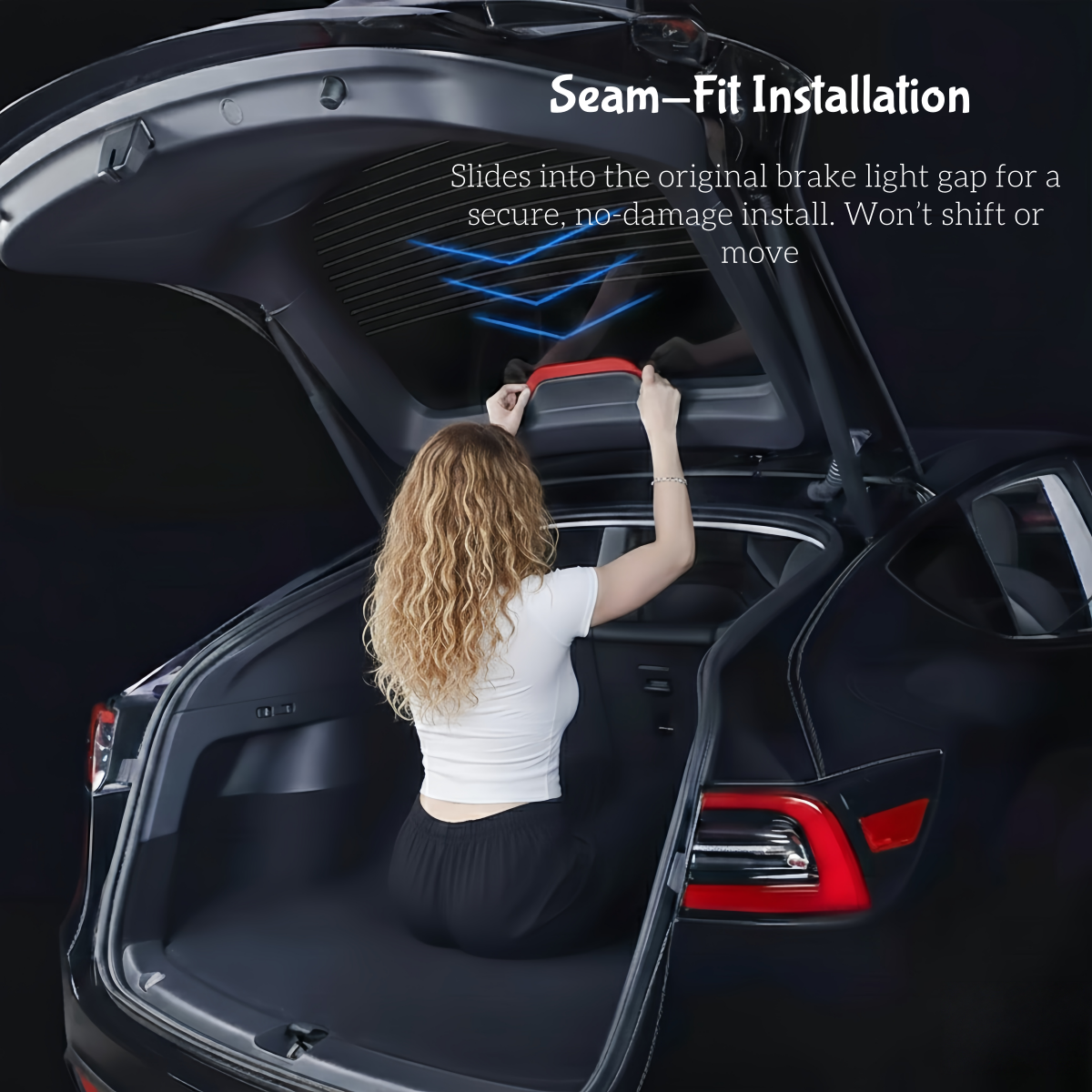 High mounted stop light accessory for Tesla Model Y to boost driving safety and personalize tail light style