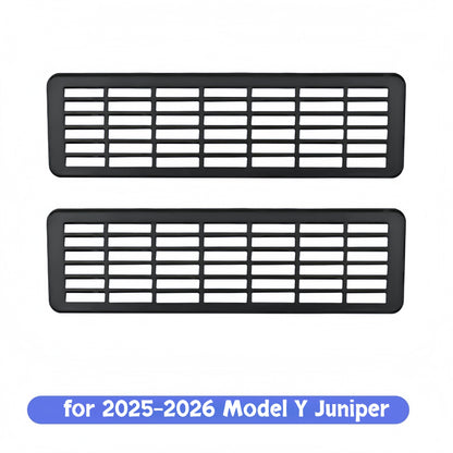 Model Y rear seat air vent cover showing different versions by year, ensuring proper fit for 2021–2026 models