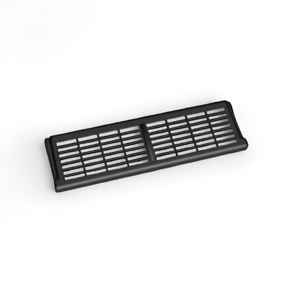 Model Y rear HVAC vent protector designed to block dust, debris, coins, and small items while maintaining airflow