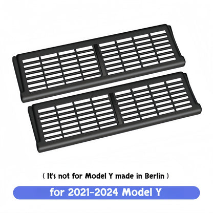 Package includes two under seat rear air vent covers designed for Model Y rear HVAC vent protection