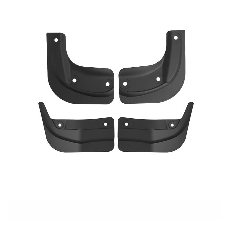No-drill mud flaps designed for Tesla Model 3 Highland and Model Y Juniper, providing clean fit and debris protection