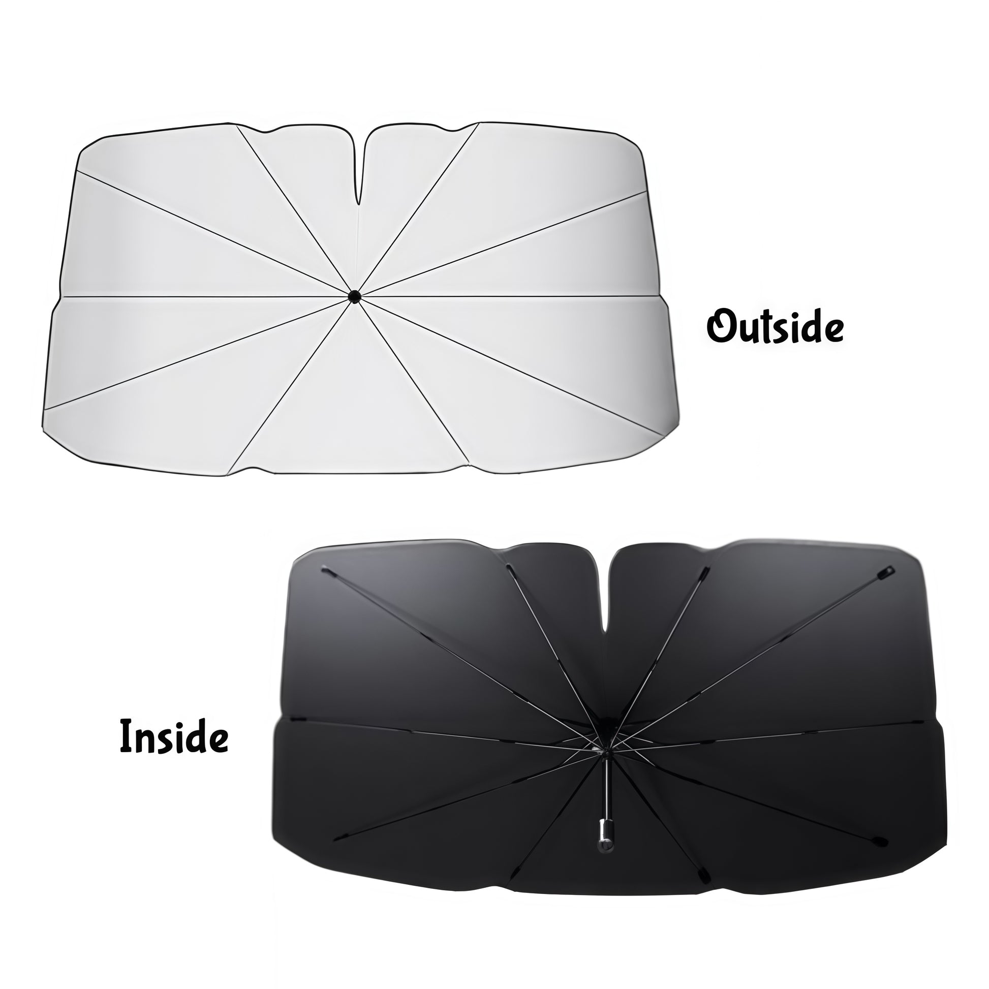Portable car sunshade umbrella with folding design ideal for daily commuting, parking, and road trips