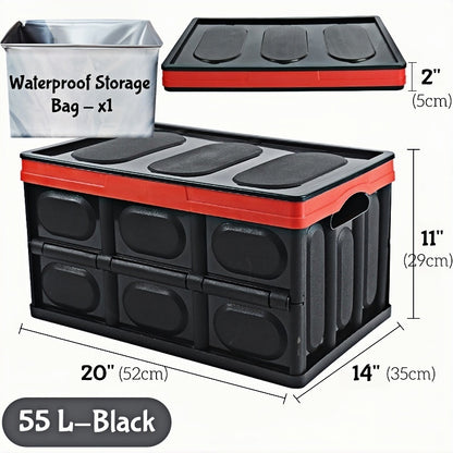 Premium car trunk storage box with collapsible design and included waterproof bag for versatile and practical use