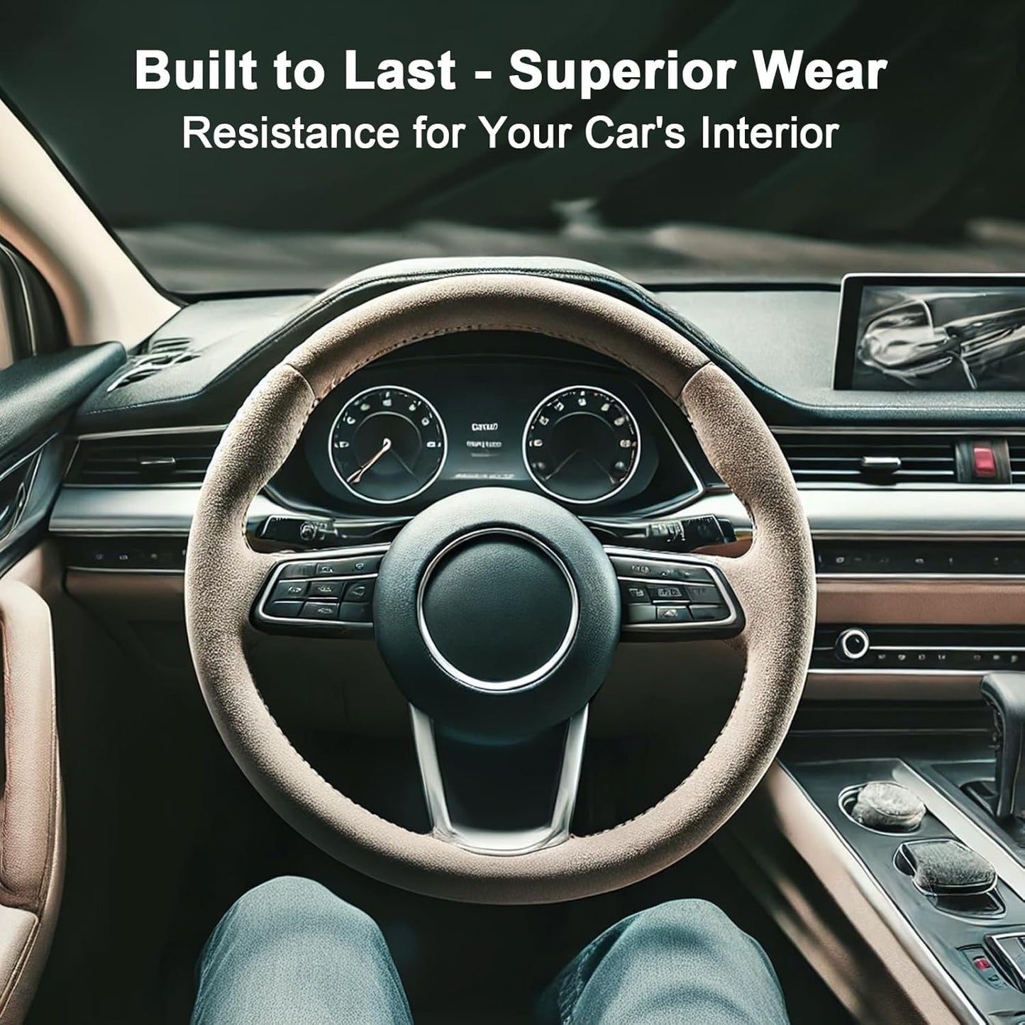 Premium suede texture wrap enhances car interior appearance with a smooth microfiber surface and elegant finish