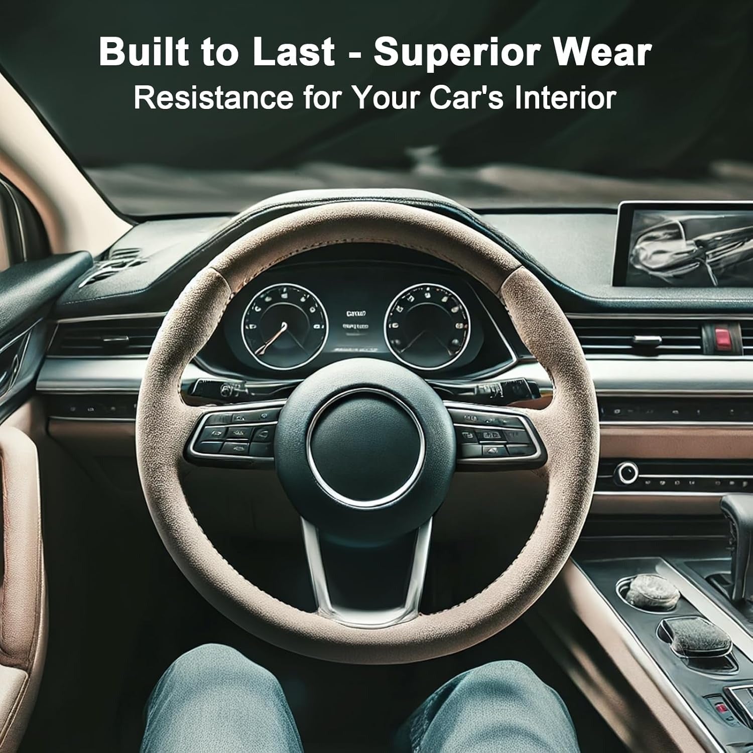 Premium suede texture wrap enhances car interior appearance with a smooth microfiber surface and elegant finish