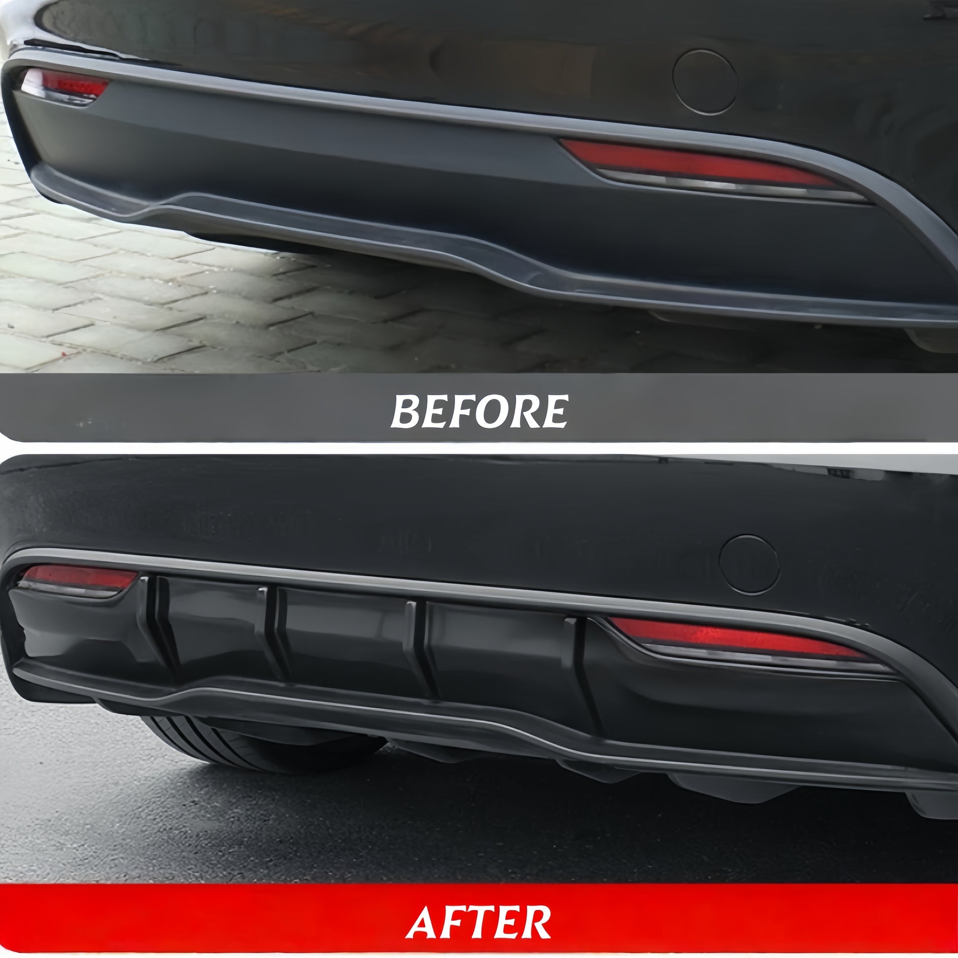 Rear bumper lip spoiler adds a sporty and aggressive visual upgrade to the Tesla Model 3 Highland’s rear appearance