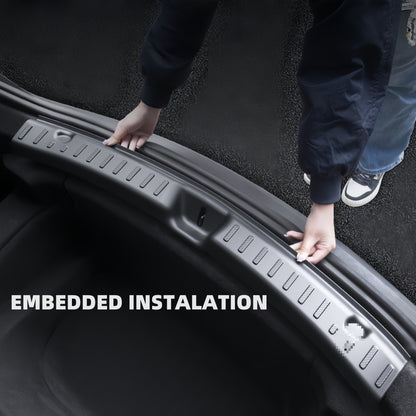 Rear trunk protector for Tesla Model Y 2025 with self-healing TPE material, prevents scuffs and abrasions