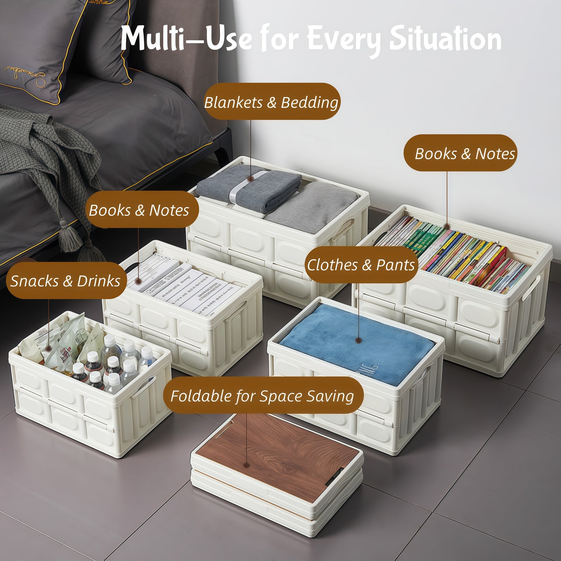 Smooth finish collapsible car trunk storage box with rounded edges for safe handling and durability