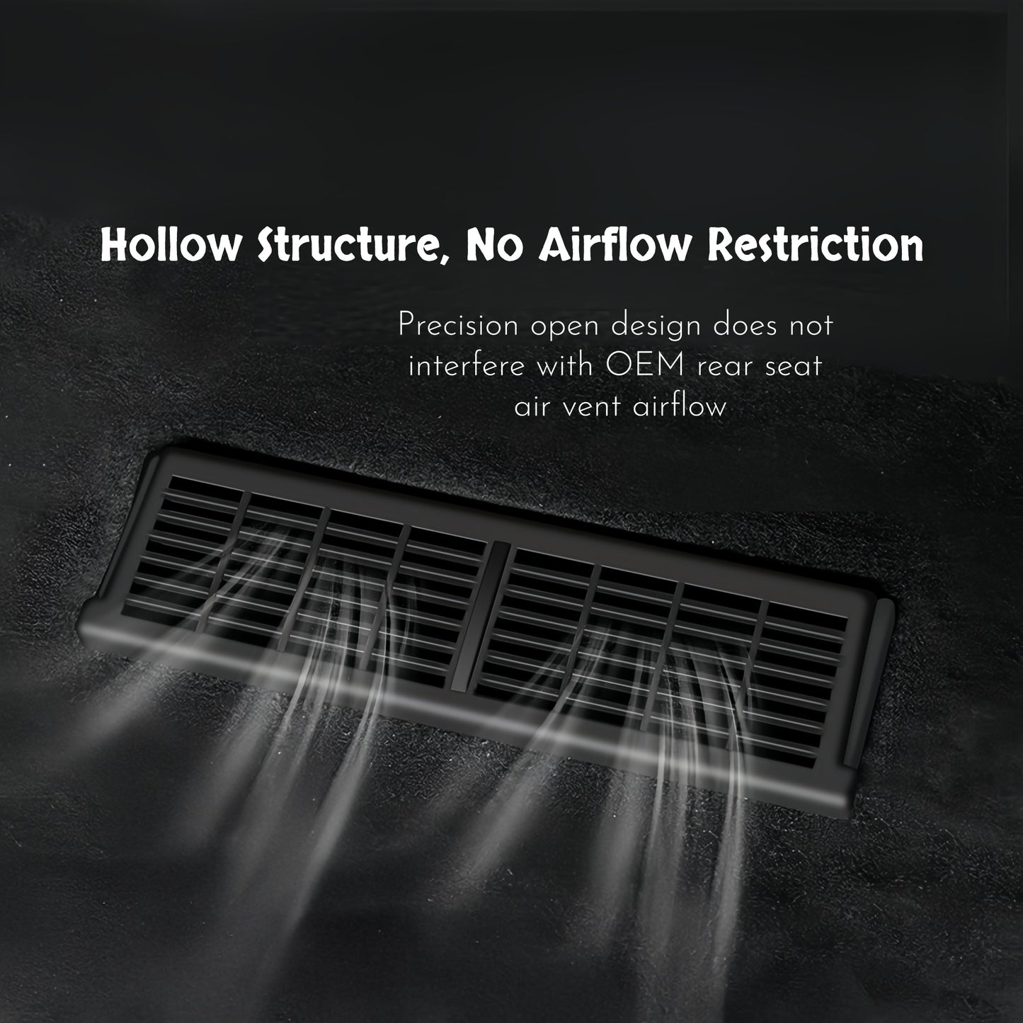 Snap-on under seat air vent cover for Model Y installs easily without tools, glue, or permanent modifications