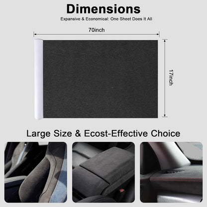 Stretchable suede wrap designed for car dashboard and interior trim, offering flexible installation on curved surfaces