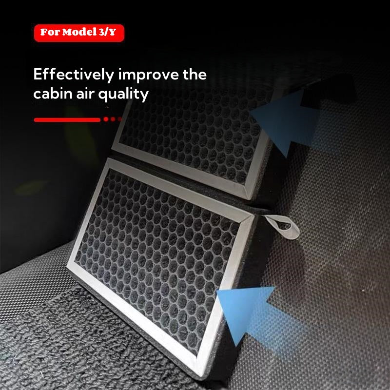 Cabin air filter designed for exact OEM fit on Tesla Model 3 (2017–2023 & 2024 Highland) and Model Y (2020–2024), ensuring correct vehicle compatibility