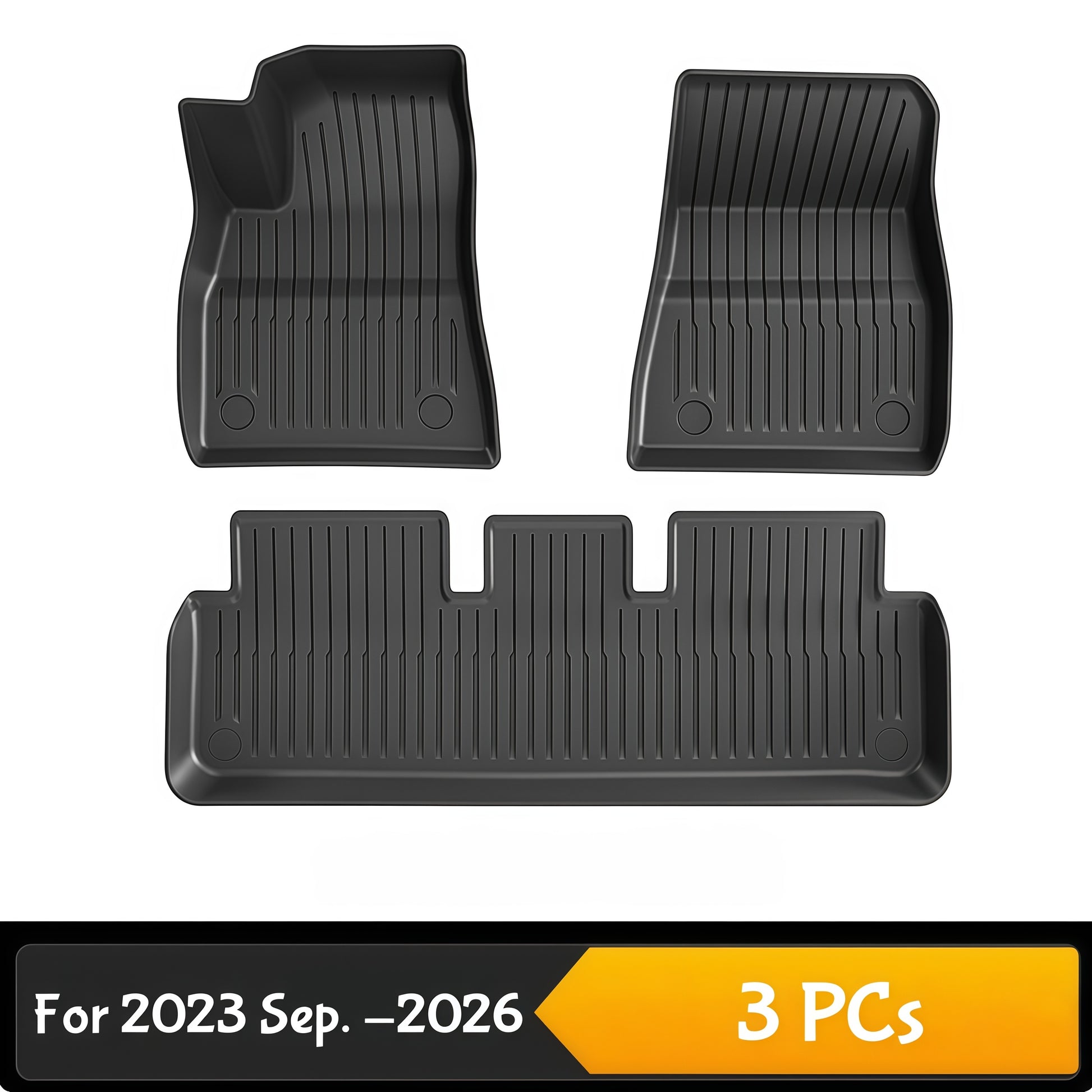 3 piece all weather floor mats set for Tesla Model 3 offering daily interior protection