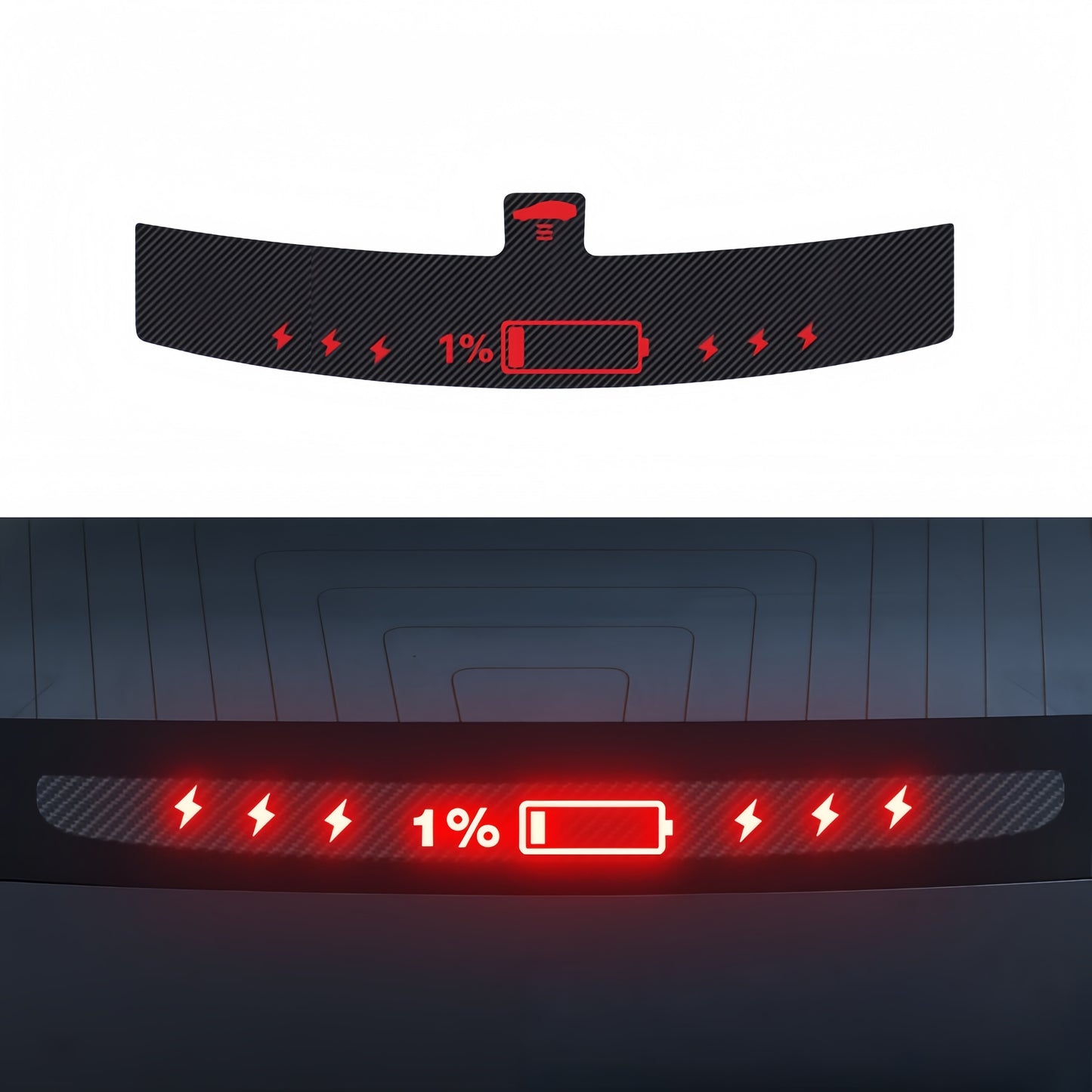 Multiple style options for Tesla Model 3 brake light decals, personalized rear light effect