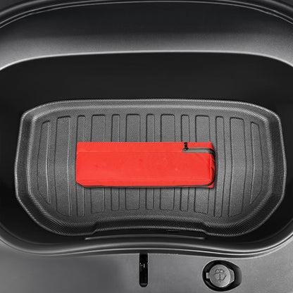 Tesla Model 3 Highland trunk mat with raised edges that protect the cargo area from mud, dust, snow, and accidental spills