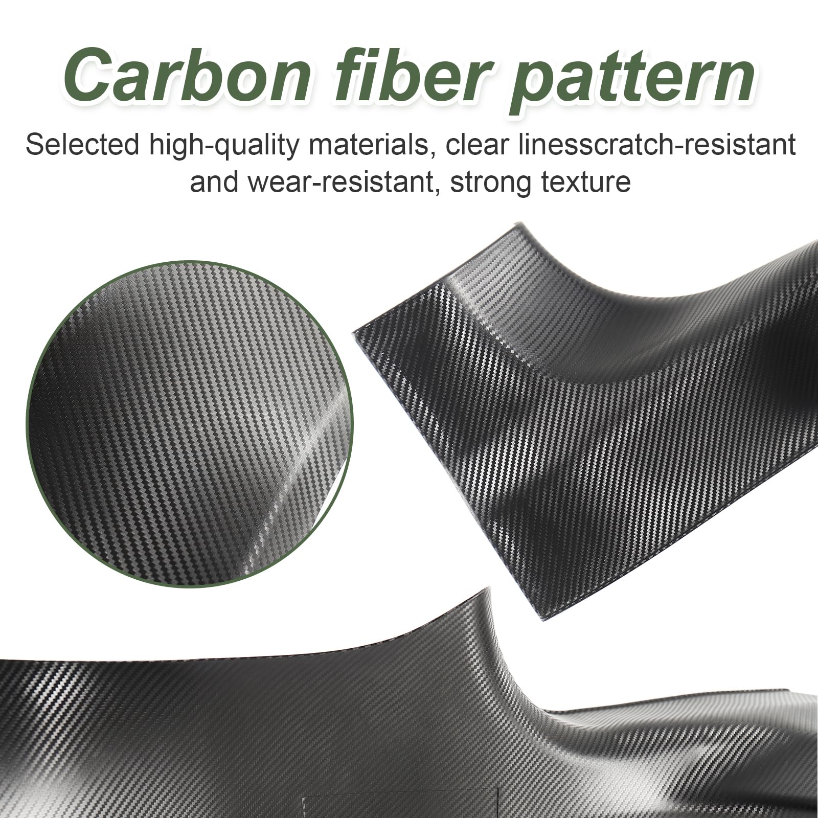 Carbon fiber–textured door sill cover for Model 3 Highland, protecting sill surfaces from scratches, shoe marks, and wear
