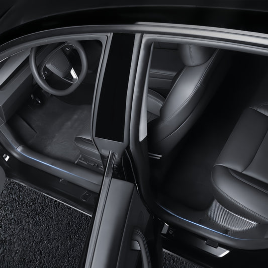 Door sill guard compatible with 2024-2025 Model 3 Highland for protecting entry areas from scuffs and shoe marks
