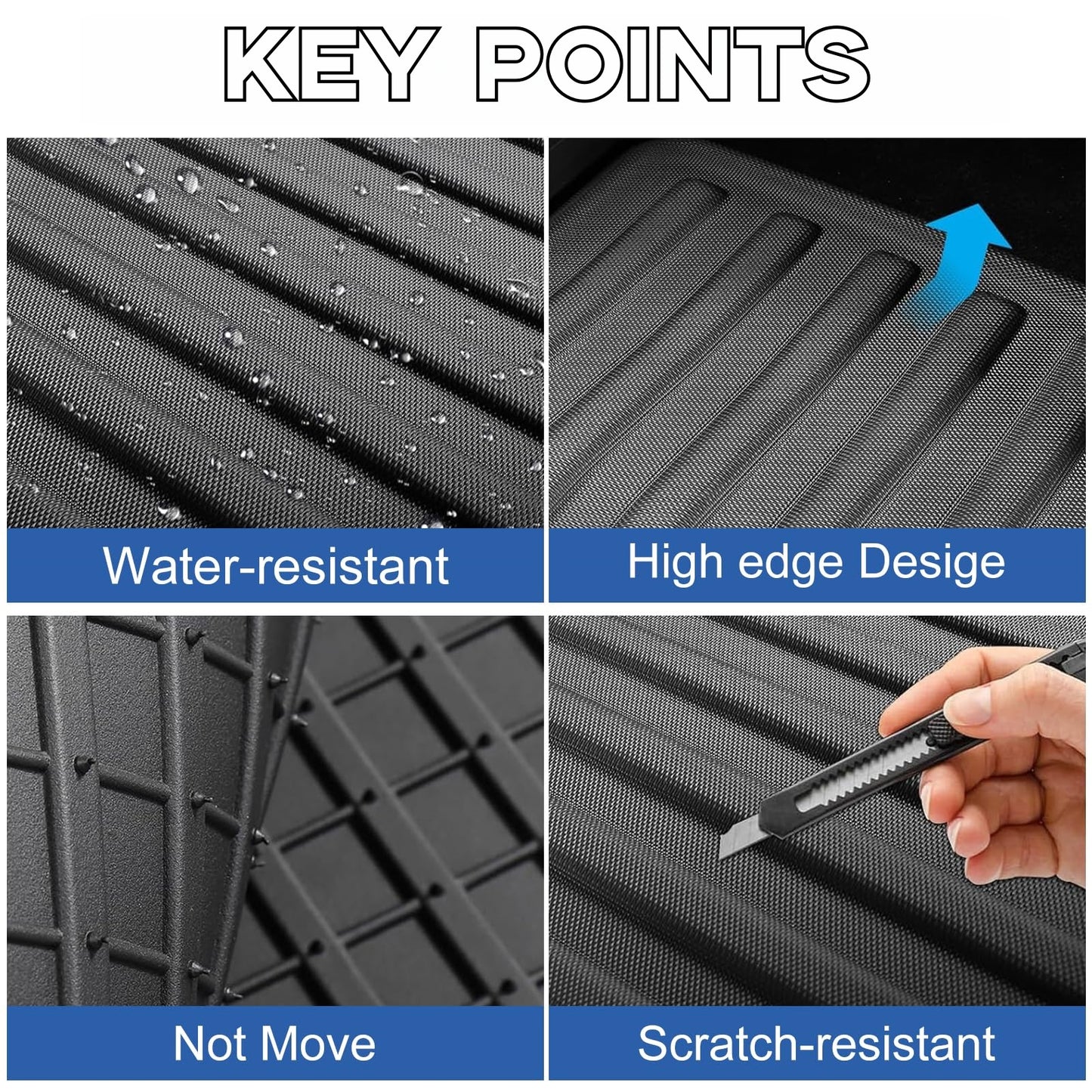 Non-toxic, eco-friendly TPE trunk liner designed for Tesla Model 3 Highland, safe for families with odorless and recyclable material