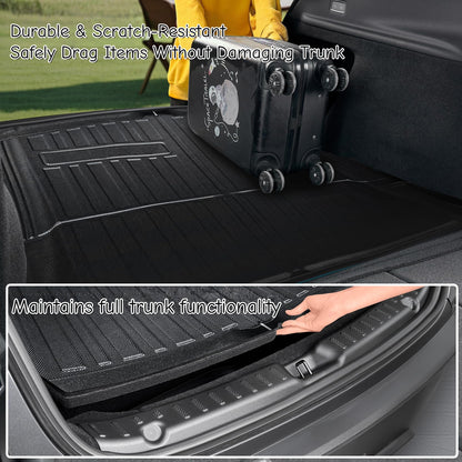 Under-trunk lower cargo liner designed for the Tesla Model 3 Highland, providing extra storage protection with waterproof TPE material