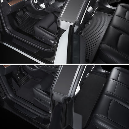 Rear all weather TPE floor mats for Tesla Model 3 providing waterproof and mud protection
