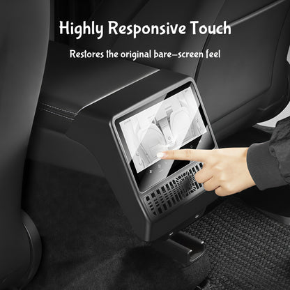 Non-destructive clip-on installation design for Tesla Model 3 and Model Y rear screen protector