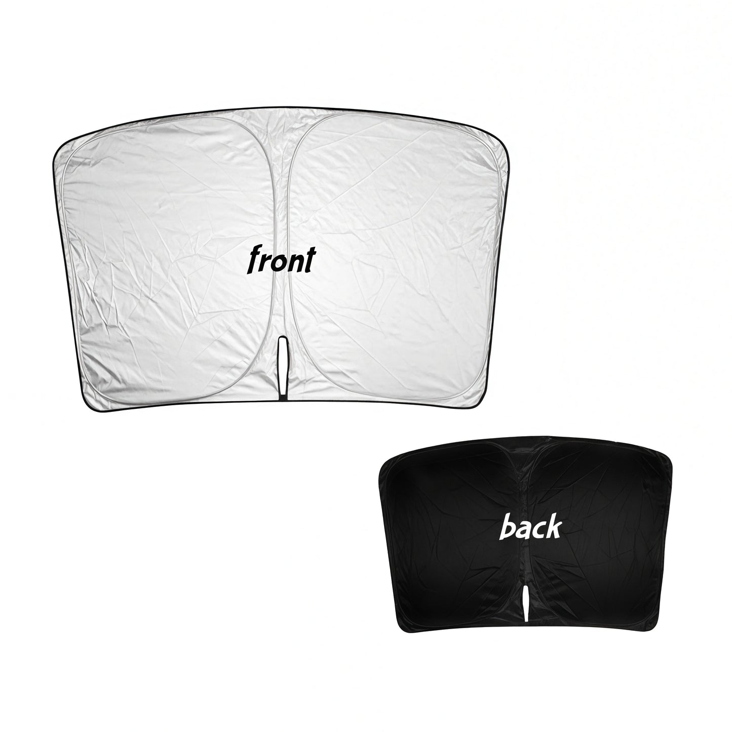 Heat blocking windshield sunshade for Tesla Model 3 and Model Y designed to keep your car cooler in summer parking