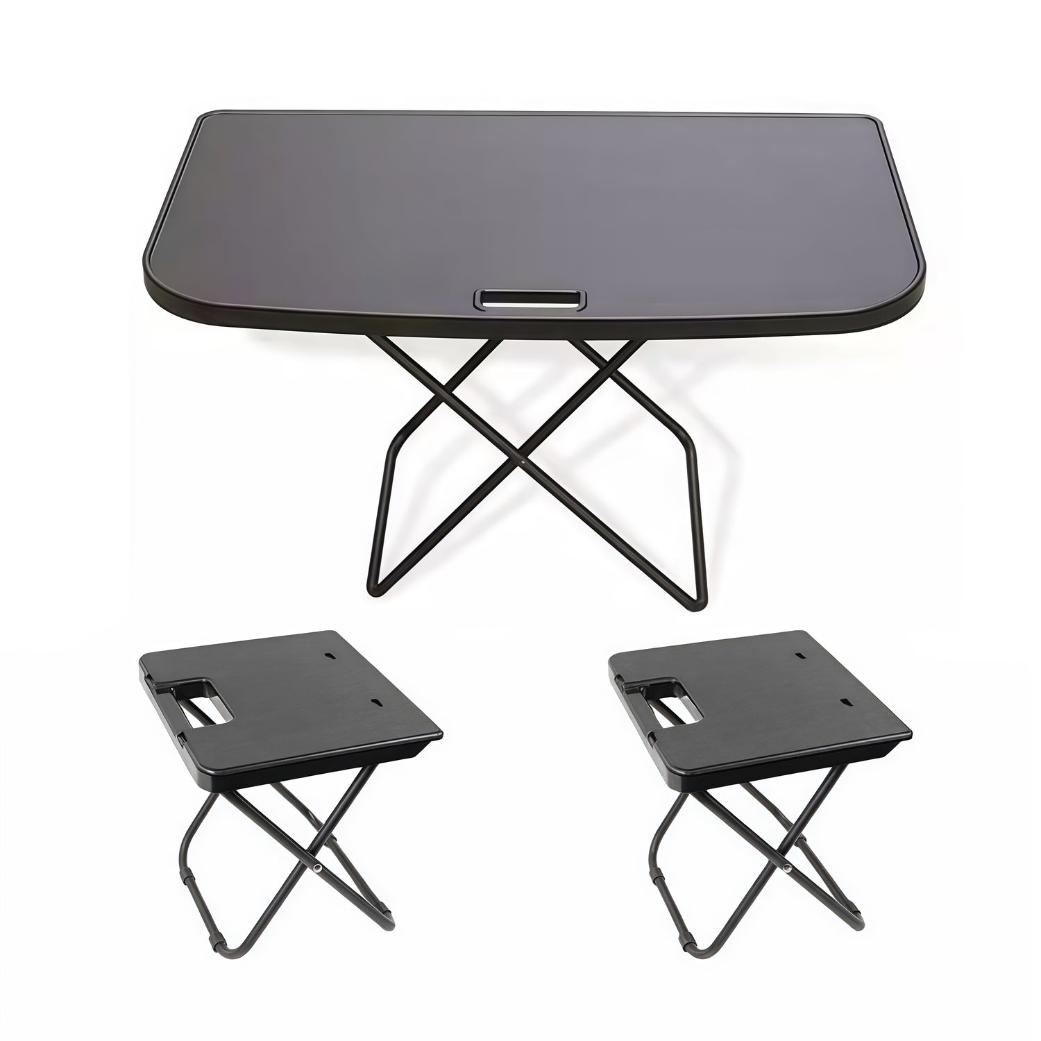 Tesla Model Y 2021–2026 foldable trunk camping table with chairs for road trips, picnics, and tailgating adventures