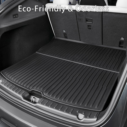 Frunk storage mat for Tesla Model Y 2025, built from durable all-weather TPO to protect the front compartment from dirt and spills